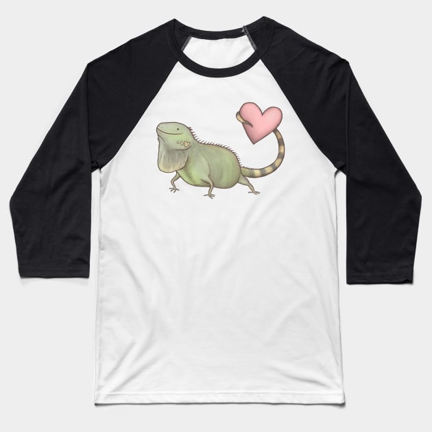 Iguana Love You Baseball T-Shirt by Sophie Corrigan